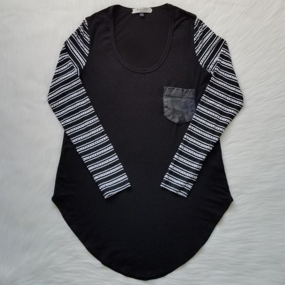 WYATT Collection Leather Pocket Tee | XS - Picture 5 of 8